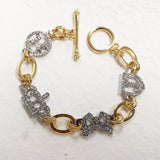 Crystal Cherry Crown Charm Bracelet for Women