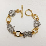Crystal Cherry Crown Charm Bracelet for Women