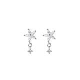 Zircon Flower Earrings for Women Wedding Jewelry