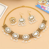 Bohemia Flower Pearl Tassel Jewelry Set