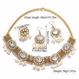 Bohemia Flower Pearl Tassel Jewelry Set