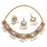 Bohemia Flower Pearl Tassel Jewelry Set
