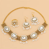 Bohemia Flower Pearl Tassel Jewelry Set