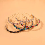 Crystal Rhinestone Headband Colored Hair Hoop Bridal Crown