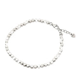 Sterling Silver Punk Rectangular Beads Bracelet for Women