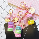 Macaron Cake Metal Keychain Ladies Bag Pendant Car Decoration Kids Gift Cake