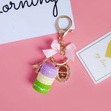 Macaron Cake Metal Keychain Ladies Bag Pendant Car Decoration Kids Gift Cake