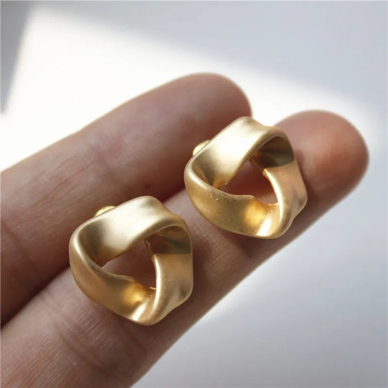 Matt Retro Triangle Clip Earrings No Piercing