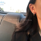 Silver Geometric Small Hoop Earrings for Women