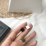 Mini Ins Geometric Square Champagne Stud Earrings