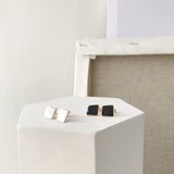 Mini Ins Geometric Square Champagne Stud Earrings