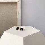 Mini Ins Geometric Square Champagne Stud Earrings