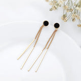 Geometric Tassel Bar Clip Earrings for Women Non Pierced