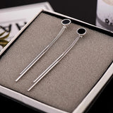 Geometric Tassel Bar Clip Earrings for Women Non Pierced