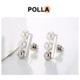 Minimalist Pearl Earrings French Style Stud Ear Jewelry