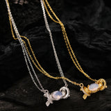 S925 Sterling Silver Zircon Candy Necklace