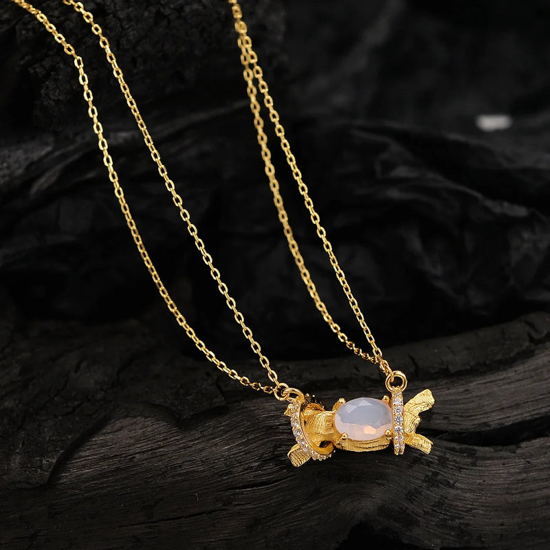 S925 Sterling Silver Zircon Candy Necklace