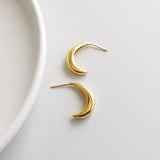 Moon Earrings 925 Sterling Silver Gold Banana Earrings