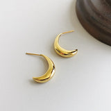 Moon Earrings 925 Sterling Silver Gold Banana Earrings