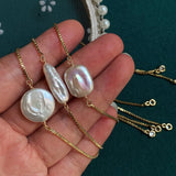 Freshwater Pearl Bracelets for Women Chain Baroque Square Heart Coin Pearl