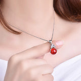 925 Silver Necklace with Round Zircon Pendant for Women