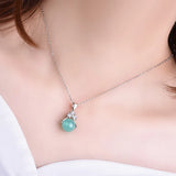 925 Silver Necklace with Round Zircon Pendant for Women