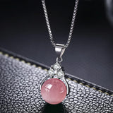 925 Silver Necklace with Round Zircon Pendant for Women