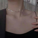 Rock Style Choker 925 Silver Necklace NK070
