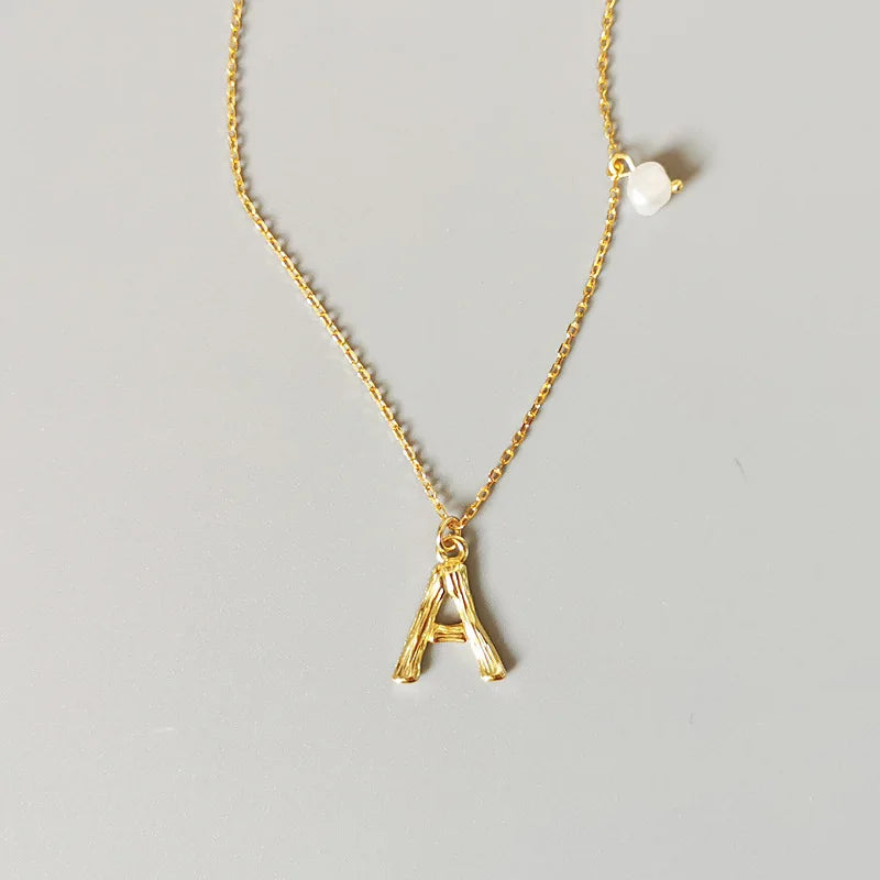 925 Silver Necklace 18K 26 Letters Pendant for Women Girls