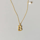 925 Silver Necklace 18K 26 Letters Pendant for Women Girls