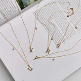 925 Silver Necklace 18K 26 Letters Pendant for Women Girls