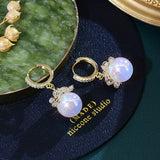 Fantasy Mermaid Pearl Earrings 14K Gold Drop Wedding Jewelry