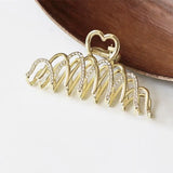 Heart-Shaped Alloy Hair Clip Claw Metal Shark Clip
