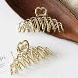 Heart-Shaped Alloy Hair Clip Claw Metal Shark Clip