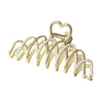 Heart-Shaped Alloy Hair Clip Claw Metal Shark Clip