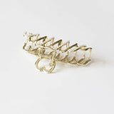 Heart-Shaped Alloy Hair Clip Claw Metal Shark Clip