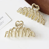 Heart-Shaped Alloy Hair Clip Claw Metal Shark Clip