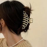 Heart-Shaped Alloy Hair Clip Claw Metal Shark Clip