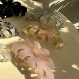 Colorful Flower Marbling Hair Clip Claw Accessory