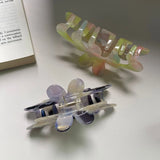 Colorful Flower Marbling Hair Clip Claw Accessory