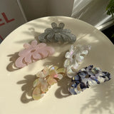 Colorful Flower Marbling Hair Clip Claw Accessory