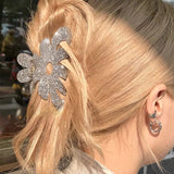 Colorful Flower Marbling Hair Clip Claw Accessory