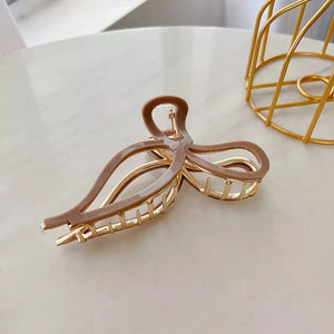9.7cm Large Bow Hair Claw Clips for Girls Metal Acetic Acid Shark Clip