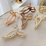 9.7cm Large Bow Hair Claw Clips for Girls Metal Acetic Acid Shark Clip