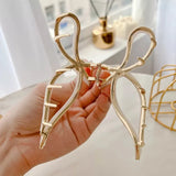 9.7cm Large Bow Hair Claw Clips for Girls Metal Acetic Acid Shark Clip