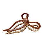 9.7cm Large Bow Hair Claw Clips for Girls Metal Acetic Acid Shark Clip