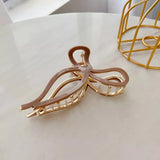 9.7cm Large Bow Hair Claw Clips for Girls Metal Acetic Acid Shark Clip