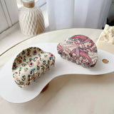 Retro Printing Acrylic Hair Claw Clips for Women Girls