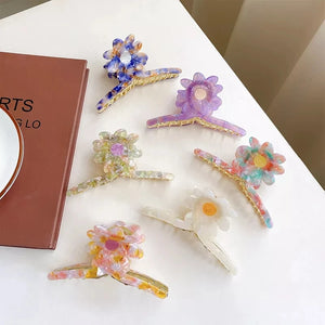 XL Sun Flower Hair Clip High Metal Acetic Acid Shark Hair Accessories