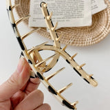 Checkerboard Metal Hair Claws Clip Large Hair Accessory For Woman Girls
